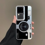 เคส Vivo V30 5G เคส Vivo V30 Pro เคส กันกระแทกย้อนยุคเคสกล้องตลกแข็งผิวด้านสุดหรูฝาครอบโทรศัพท์