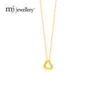 MJ Jewellery 999.9/24K Pure Gold Mini Dainty Love with 916/22K Gold Polo Chain Necklace Set