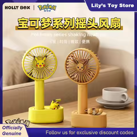 Genuine Pokemon Pikachu Shaking Head Small Fan Usb Rechargeable Adjustable Handheld Desktop Fan For 