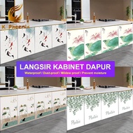 Langsir kabinet dapur velco tape curtain waterproof Langsir skirting dapur tabletop sinki Kabinet