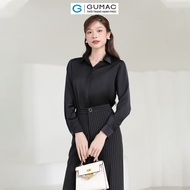 [MUA 2 GIẢM 20K] Áo sơ mi basic lụa 3 màu trắng đen be thiết kế tay dài phối nút thời trang GUMAC BA