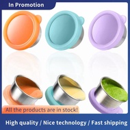 3Pcs 50Ml Salad Dressing Container to Go, Stainless Steel Condiment Containers Cups with Silicone Li