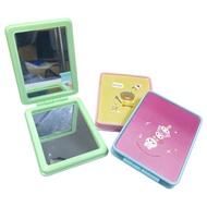 Cermin Lipat Mini Dua Sisi Model Petak & Bulat Karakter Rias Saku Warna Pastel Kaca Lipat Import PTT