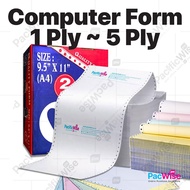 Computer Form Paper 9.5” x 11”–1 Ply / 2 Ply / 3 Ply / 4 Ply / 5 Ply + Colour & UP Options (1 Box)