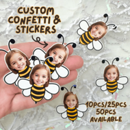 Bumble Bee Confetti, Bee Confetti, Custom Confetti, Glossy Bumble Bee Confetti, Bumble Bee Birthday,