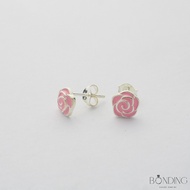 BONDING Pink Rose 925 Silver Stud Earrings ET6