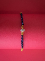 【轉運來】925純銀六字大明咒手工編織- 幸運手環-藍色