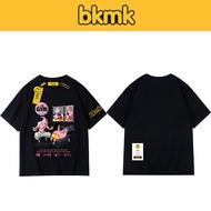 Bkmk เสื้อยืดแขนสั้น ผ้าฝ้าย ทรงหลวม พิมพ์ลายอนิเมะ Dragon Ball สไตล์ญี่ปุ่น แฟชั่นสําหรับผู้ชาย