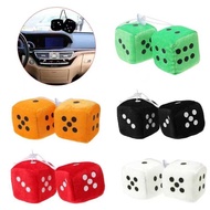 6pcs Fashionable Soft Hanging Dice 6CM Decorative Fuzzy Plush Dice Cute Bag Pendant