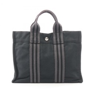 【二手】愛馬仕 HERMES 托特包 Fourre-Tout PM 黑色帆布 Fourre-Tout Tote PM 黑色 女士二手 B