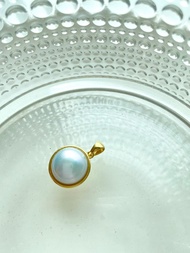 簡約馬貝珍珠 銀吊墜 贈項鏈