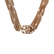 CHANEL 合金雙C珍珠多層項鏈項鍊