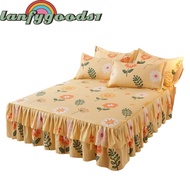 LANFYGOODS 3in1 Bedsheet Set, Dust-proof Thickening Double Lace Bed Skirt Three-piece Set, 120/150/1