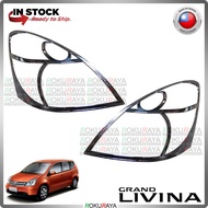 [CHROME] Nissan Livina Old 2006-2011 ABS Plastic Front Head Lamp Garnish Moulding Cover Trim Car Acc