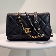 芯片款 香奈兒/Chanel 黑金WOC鏈條包