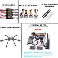 Pixhawk 6C PRO Flight Control M8N /M9N Carbon Fiber 450 Frame Kit Ardupilot  Radio Telemetry Quadcop