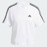 adidas Lifestyle Essentials 3-Stripes Single Jersey Crop Top Women White HR4915