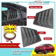 Toyota Vios 2019 - 2020 Black Rear Side Louver Window Mirror Cover Protector