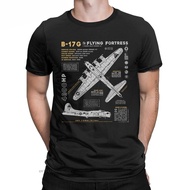 Men's T-Shirt B-17 Flying Fortress Cotton Tees Fighter Plane War Pilot Aircraft Airplane T Shirt Plu
