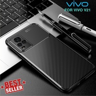 Case VIVO V21 5G SOFTCASE AUTOFOCUS SLIM CARBON FIBER ANTI SHOCK