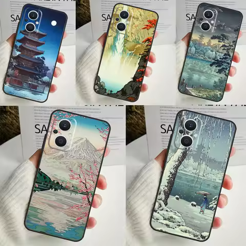 Ukiyo-e Japanese Style Art Case For OPPO Reno 11F 10 Pro 4 5 6 7 8 Lite 4Z 5Z 8T OPPO Find X6 X5 Pro