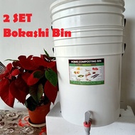 2 SET Double Bucket Bokashi Bin 20L Dustbin Rubbish Bin Kitchen Dustbin