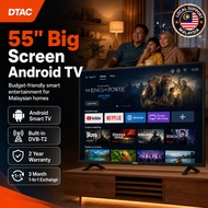 DTAC 50-85 inch smart tv android TV 4K Televisyen Pintar DVB-T2 WiFi Bluetooth HDMI USB