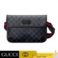 ของแท้ 💯% กระเป๋า GUCCI GG SUPREME BLACK BELT BAG (BLACK/GREY)