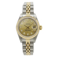 勞力士 Datejust 79173G 香檳色錶盤精鋼 18K 黃金 10 鑽 Y 字頭女士自動腕錶