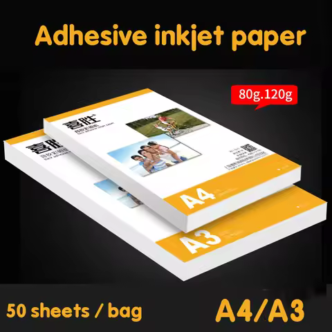 50 Sheets / Bag A4 Inkjet Printing Label Paper 80g Pearlescent Adhesive Tape 120g Matte Color Spray