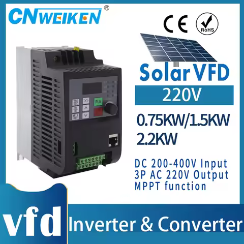 220v 2.2kw Solar Variable Frequency Drive VFD Inverter 3P Output MPPT Frequency inverter Water Pump 