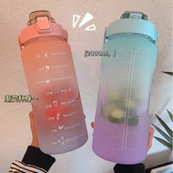 Yiben Gorgeous Gradient Space Plastic Cup Large Capacity Outdoor Sports Bottle Student Gorgeous Grad