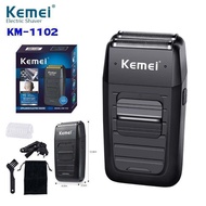 Kemei​ เครื่องโกนหนวดแบบไร้สายใบมีดแฝดลูกสูบเครามีดโกน 2in1​ โกนหนวด &amp;​ กันจอน เครื่องโกนหนวดไฟฟ้า เครื่องโกนหนวดแบบชาร์จ​ไฟ รุ่น Km-1102