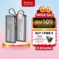 【3C QR Certified】Yoobao Powerbank 100W Fast Charging 20000mAh w Built in Type-C Cable Compatible For