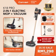 Corvan K18/K18Pro 2-in-1: Cordless Vacuum & Mop | Ultra-cyclone Technology | Wet & Dry Cleaning | 5 