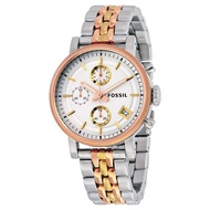 Jam Tangan Wanita Fossil ES3840 ES 3840 Boyfriend Chronograph Tri Tone Steel Original