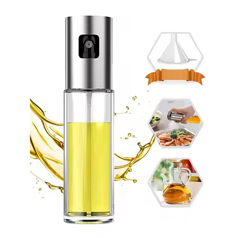 Refillable Glass Canola/Coconut Oil Spray Bottle for For Cooking Mister For Air Fryer Baking Grillin
