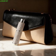 LANAFAY Rotary Type Spray Bottle, Reusable Rhinestones 8ml Perfume Bottle, Sparkling Refillable Port