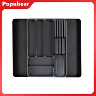 Expandable Utensil Tray with Removable Cutter Block Efficient Kitchen Drawer Organizer for Cutlery A