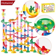 HOTWIND DIY Construction Marble Run Race Track Building Blocks Kids 3D Maze Ball Roll Toys Children 