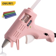 Deli Hot Melt Glue Gun/Lem Tembak 20W Warna Biru/Pink Gratis 10 Lem DL39002X /Alat Perkakas