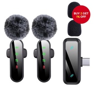 Lapel Wireless Microphone for Teaching Mike with LED Display Screen for Smartphones Computers