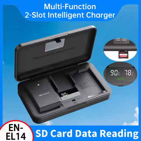 PUENDI EN-EL14 Battery Charger for Nikon D3100/D3200/D3300/D3400/D3500/D5100/D5200/D5300/D5500/D5600