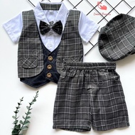 Baby Boy's Clothes Vest Pants Suit Age 0 Months 2 Years Cute Baby Boy Clothes Tuxedo Boys Short Slee