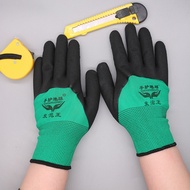 Palm Fit Rubber Gloves Black Nylon Motorcycle Mechanic Hand Gloves