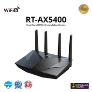 ASUS RT-AX5400 AX5400 Dual Band WiFi 6 (802.11ax) Extendable Router, Included built-in VPN, AiProtec
