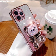 Elaxis vỏ điện thoại đứng khung gấp gấu ôm chàng hạt nhiều màu sang trọng cho Xiaomi Redmi Note 14 1