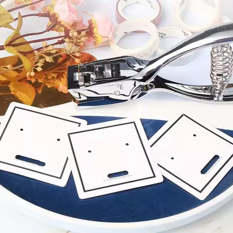 Fromthenon Badge ID Card Hole Puncher Oval Slot Punch Paper Cutter Planner Scrapbooking Tool Office 