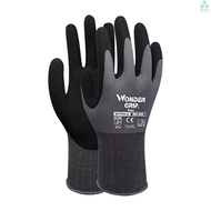 Men Women Maintenance Black Gray L Safety Gardening for 1 -Pair Warehouse Gloves Work and Nitrile Impregnated