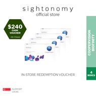 [sightonomy]  $240 Voucher For 4 Boxes of CooperVision Biofinity Monthly Disposable Contact Lenses